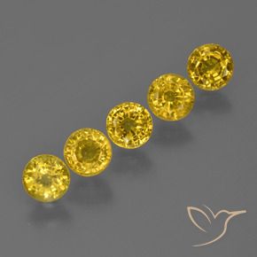 Pedras preciosas de Safira Amarelo escuro natural de 2.51 ct, Redondo, VS