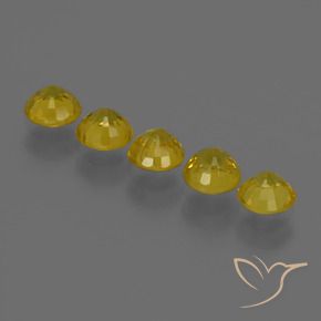 Pedras preciosas de Safira Amarelo escuro natural de 2.51 ct, Redondo, VS