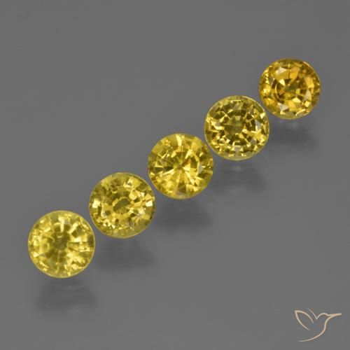 Pedras preciosas de Safira Amarelo claro mel natural de 3.05 ct, Redondo, VS