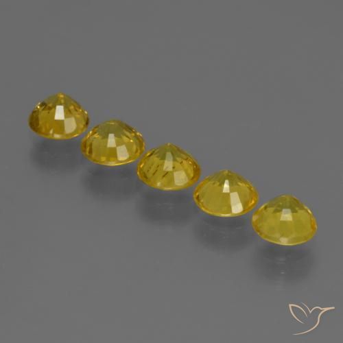 Pedras preciosas de Safira Amarelo claro mel natural de 3.05 ct, Redondo, VS