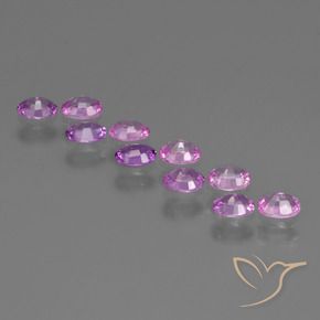 Pedras preciosas de Safira roxo médio natural de 1.94 ct, oval, VS