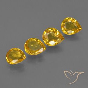 Pedras preciosas de Safira Dourado natural de 2.42 ct, Formato de pêra, VS