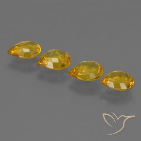 Pedras preciosas de Safira Dourado natural de 2.42 ct, Formato de pêra, VS