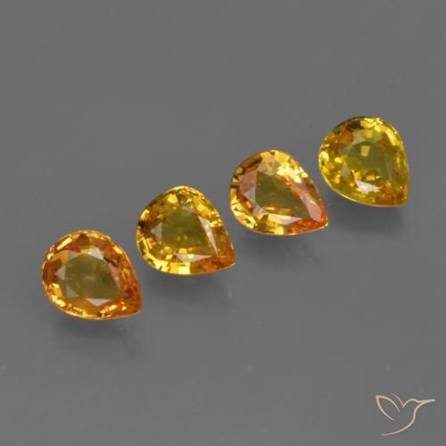 2.26ctw Natural Laranja Dourada Safira, Formato de pêra, VS