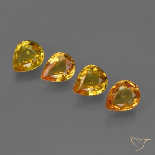 Pedras preciosas de Safira Laranja Dourada natural de 2.26 ct, Formato de pêra, VS