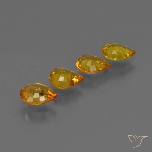 Pedras preciosas de Safira Laranja Dourada natural de 2.26 ct, Formato de pêra, VS