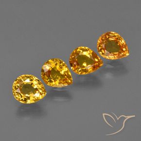 Pedras preciosas de Safira Laranja Médio natural de 2.70 ct, Formato de pêra, VS