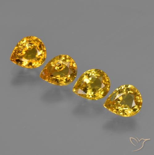2.78ctw Natural Dourado Safira, Formato de pêra, VS