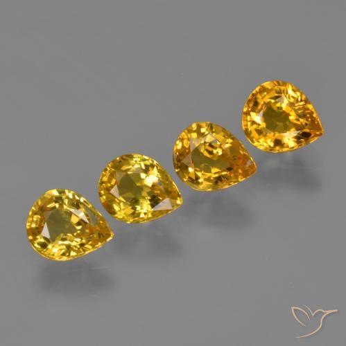 Pedras preciosas de Safira Dourado natural de 2.78 ct, Formato de pêra, VS