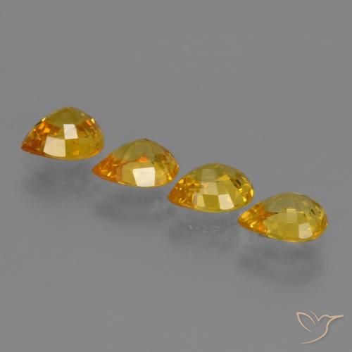 Pedras preciosas de Safira Dourado natural de 2.78 ct, Formato de pêra, VS