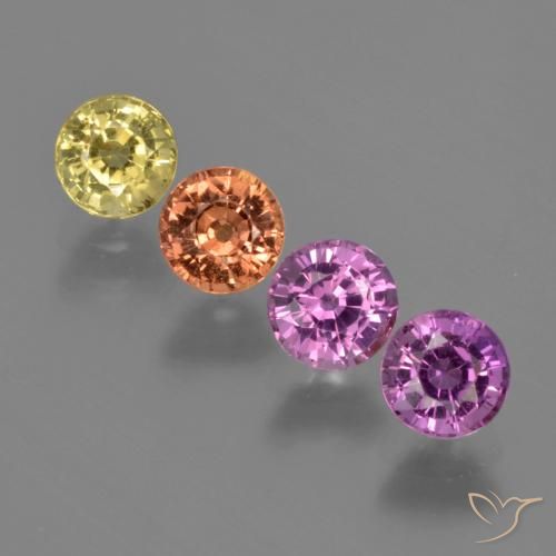 Pedras preciosas de Safira Multicolorido natural de 2.37 ct, Redondo, VS