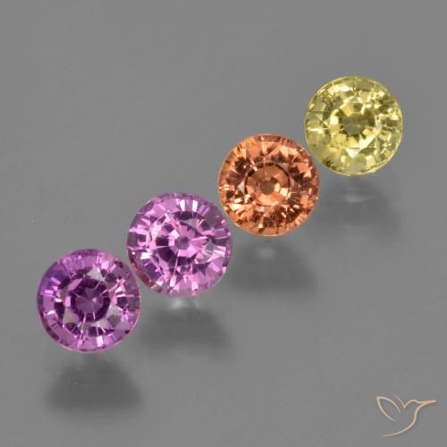 Pedras preciosas de Safira Multicolorido natural de 2.37 ct, Redondo, VS