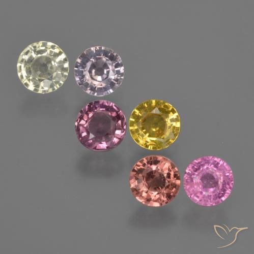 Pedras preciosas de Safira Multicolorido natural de 2.75 ct, Redondo, VS