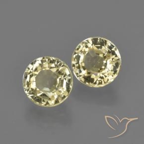 Pedras preciosas de Safira Amarelo claro natural de 1.86 ct, Redondo, VS