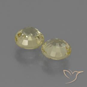 Pedras preciosas de Safira Amarelo claro natural de 1.86 ct, Redondo, VS