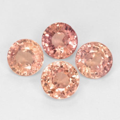 Pedras preciosas de safira rosa terroso natural de 1,63 ct, corte redondo, VS