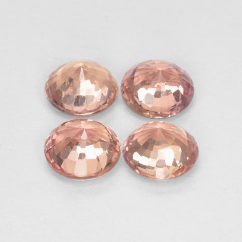 Pedras preciosas de safira rosa terroso natural de 1,63 ct, corte redondo, VS
