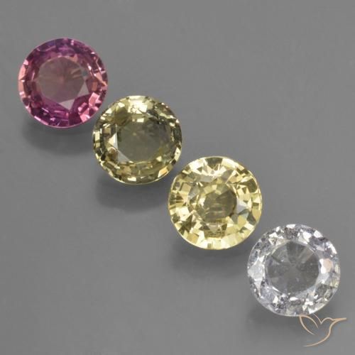 Pedras preciosas de Safira Multicolorido natural de 3.02 ct, Redondo, VS
