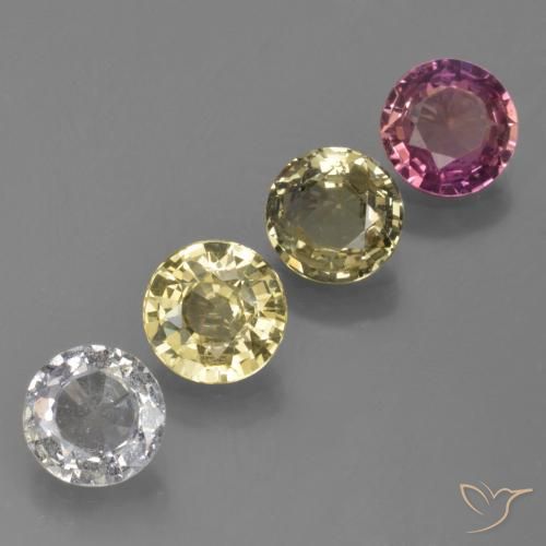 Pedras preciosas de Safira Multicolorido natural de 3.02 ct, Redondo, VS