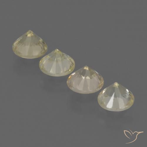 Pedras preciosas de Safira Amarelo claro natural de 1.96 ct, Redondo, VS