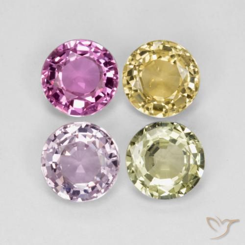 Pedras preciosas de Safira Multicolorido natural de 2.56 ct, Redondo, VS