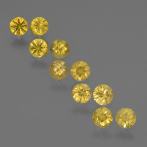 Pedras preciosas de safira amarelo natural de 2,50 ct, corte redondo, VS