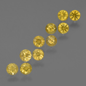 Pedras preciosas de safira amarelo natural de 2,50 ct, corte redondo, VS