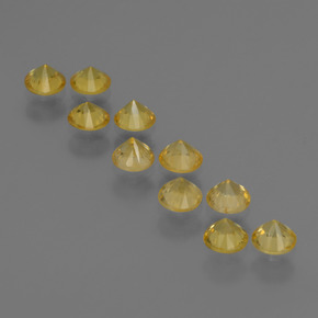 Pedras preciosas de safira amarelo natural de 2,50 ct, corte redondo, VS