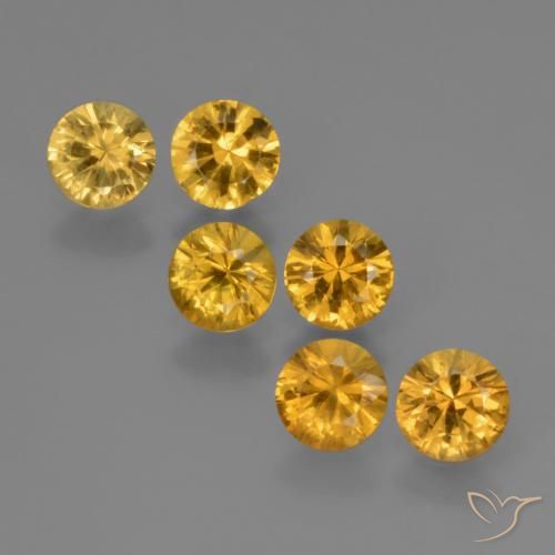 2.27ctw Natural Laranja Dourado Profundo Safira, Redondo, VS