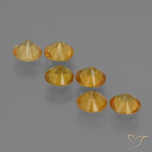 Pedras preciosas de Safira Laranja Dourado Profundo natural de 2.27 ct, Redondo, VS