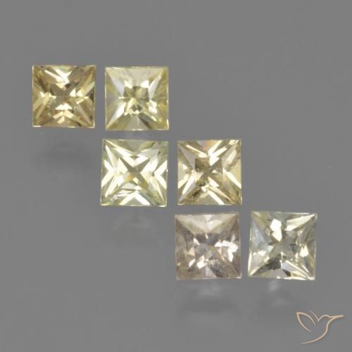 Pedras preciosas de Safira Luz amarela natural de 1.60 ct, Quadrado, VS