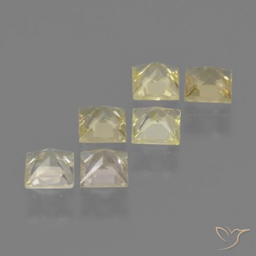 Pedras preciosas de Safira Luz amarela natural de 1.60 ct, Quadrado, VS