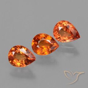 Pedras preciosas de Safira laranja avermelhado natural de 2.06 ct, Formato de pêra, VS