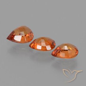 Pedras preciosas de Safira laranja avermelhado natural de 2.06 ct, Formato de pêra, VS