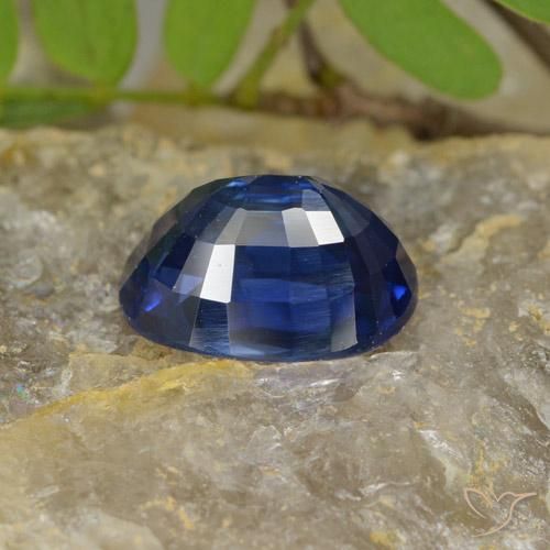 Safira Azul-marinho Natural 4.96ct, oval, VS