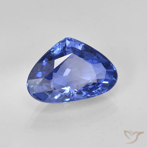Safira centáurea azul Natural 5.40ct, Formato de pêra, VVS-VS