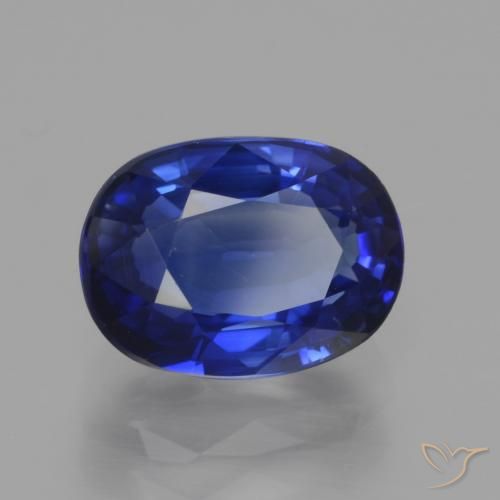 Safira azul real Natural 3.34ct, oval, VS