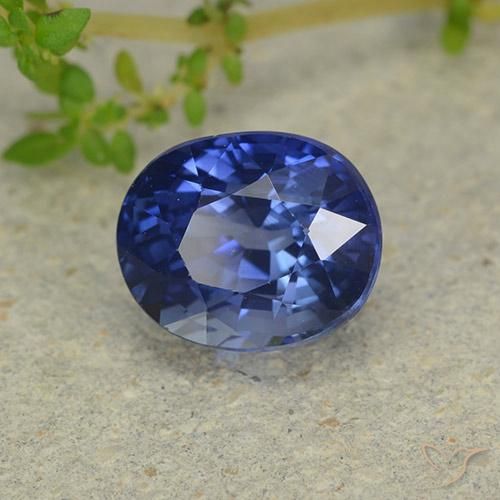 Safira centáurea azul Natural 3.38ct, oval, VS