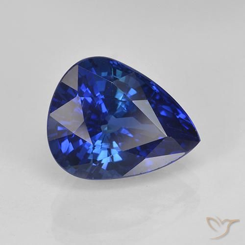 Safira azul real Natural 4.46ct, Formato de pêra, VS