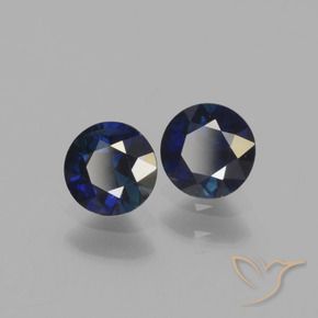 Pedras preciosas de Safira Noite azul natural de 1.11 ct, Redondo, VS