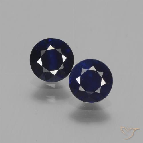 1.20ctw Natural Azul escuro Safira, Redondo, VS