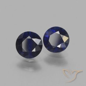 Pedras preciosas de Safira Azul escuro natural de 1.20 ct, Redondo, VS