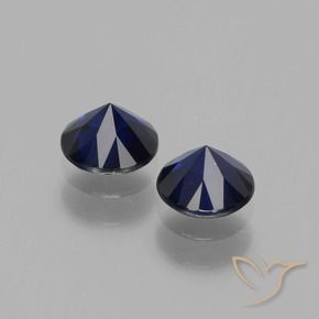 Pedras preciosas de Safira Azul escuro natural de 1.20 ct, Redondo, VS