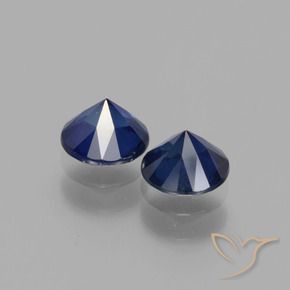Pedras preciosas de safira azul real natural de 1,25 ct, corte redondo, VS
