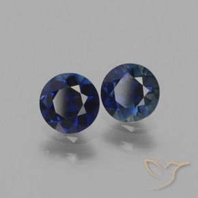 Pedras preciosas de Safira Azul escuro natural de 1.14 ct, Redondo, VS
