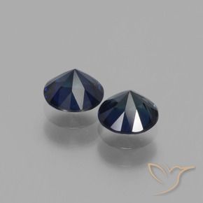 Pedras preciosas de Safira Azul escuro natural de 1.14 ct, Redondo, VS