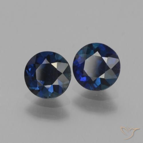 Pedras preciosas de Safira Azul da meia noite natural de 1.62 ct, Redondo, VS