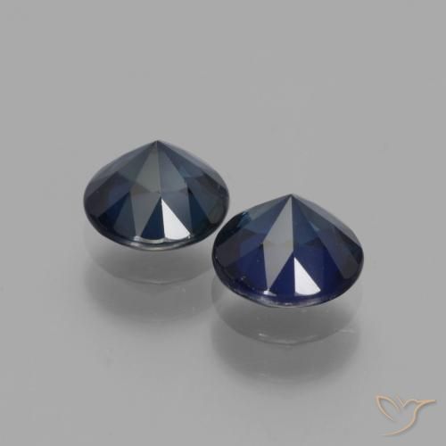 Pedras preciosas de Safira Azul da meia noite natural de 1.62 ct, Redondo, VS