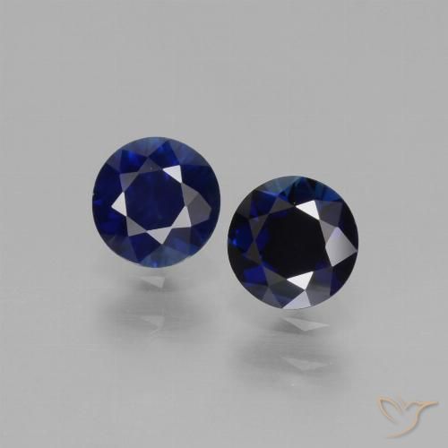 0.96ctw Natural Azul-marinho Safira, Redondo, VS