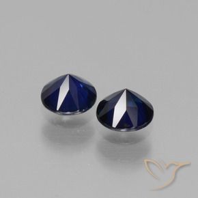 Pedras preciosas de Safira Azul-marinho natural de 0.96 ct, Redondo, VS